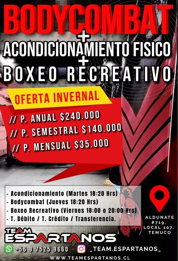 Afiche de boxeo Espartanos Gym